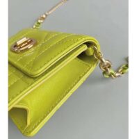 Dior Women CD Miss Caro Micro Bag Lime Yellow Macrocannage Lambskin (5)