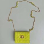 Dior Women CD Miss Caro Micro Bag Lime Yellow Macrocannage Lambskin - Image 3