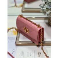 Dior Women CD Miss Caro Mini Bag Light Pink Macrocannage Lambskin (9)