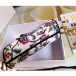 Dior Women CD Saddle Bag White Multicolor Dior Petites Fleurs Embroidery – Image 6