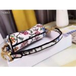 Dior Women CD Saddle Bag White Multicolor Dior Petites Fleurs Embroidery – Image 7