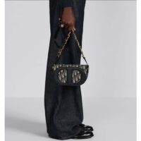 Dior Women CD Signature Bag Strap Blue Dior Oblique Jacquard Flap Closure (3)
