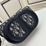 Dior Women CD Signature Bag Strap Blue Dior Oblique Jacquard Flap Closure - Image 5