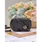 Dior Women CD Signature Oval Camera Bag Black Calfskin Embossed CD Signature – Image 2
