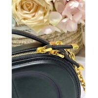 Dior Women CD Signature Oval Camera Bag Black Calfskin Embossed CD Signature (5)