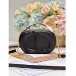 Dior Women CD Signature Oval Camera Bag Black Calfskin Embossed CD Signature – Image 3