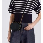 Dior Women CD Signature Oval Camera Bag Black Calfskin Embossed CD Signature – Image 11