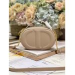 Dior Women CD Signature Oval Camera Bag Caramel Beige Calfskin Embossed - Image 3