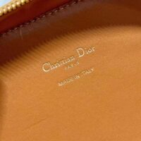 Dior Women CD Signature Oval Camera Bag Golden Saddle Calfskin Calfskin Embossed (10)