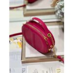 Dior Women CD Signature Oval Camera Bag Rani Pink Calfskin Embossed - Image 7