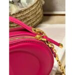 Dior Women CD Signature Oval Camera Bag Rani Pink Calfskin Embossed - Image 9
