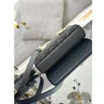 Dior Women CD Small Lady D-Joy Bag Black Cannage Cotton Micropearl Embroidery – Image 9