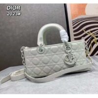 Dior Women CD Small Lady D-Joy Bag Latte Cannage Lambskin (8)