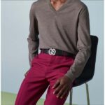 Gucci GG Unisex Buckle Wide Belt Black Leather Double G 4 CM Width - Imagen 9