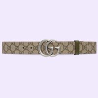 Gucci GG Unisex Marmont Reversible Belt Beige Ebony Supreme Canvas 3.8 CM Width (5)