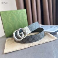 Gucci GG Unisex Marmont Reversible Belt Grey Black Supreme Canvas 3.8 CM Width (2)