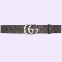 Gucci GG Unisex Marmont Reversible Belt Grey Black Supreme Canvas 3.8 CM Width (2)