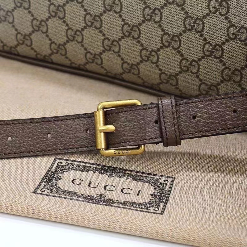 Gucci GG Unisex Ophidia Messenger Bag Beige Ebony GG Supreme Canvas Double G (10)