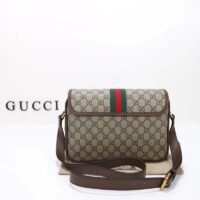 Gucci GG Unisex Ophidia Messenger Bag Beige Ebony GG Supreme Canvas Double G (11)