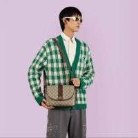 Gucci GG Unisex Ophidia Messenger Bag Beige Ebony GG Supreme Canvas Double G (11)