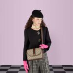 Gucci GG Unisex Ophidia Messenger Bag Beige Ebony GG Supreme Canvas Double G – Image 11