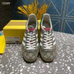 Gucci Unisex Adidas x Gucci Gazelle Sneaker Beige Ebony GG Supreme Canvas Low Heel - Image 8