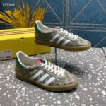 Gucci Unisex Adidas x Gucci Gazelle Sneaker Beige Ebony GG Supreme Canvas Low Heel - Image 2