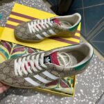 Gucci Unisex Adidas x Gucci Gazelle Sneaker Beige Ebony GG Supreme Canvas Low Heel - Image 7