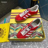 Gucci Unisex Adidas x Gucci Gazelle Sneaker Red Original GG Canvas Rubber Low 3 CM Heel (3)