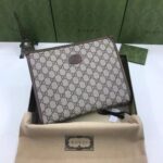 Gucci Unisex Beauty Case Interlocking G Beige Ebony GG Supreme Canvas - Image 3