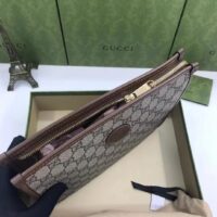 Gucci Unisex Beauty Case Interlocking G Beige Ebony GG Supreme Canvas (11)