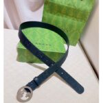 Gucci Unisex Blondie Belt Black Maxi GG Leather G Buckle 3 CM Width - Image 3