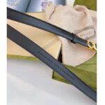 Gucci Unisex Buckle Thin Belt Black Leather Gold-Toned Hardware 2 CM Width - Image 4