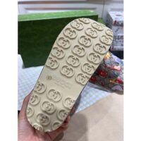 Gucci Unisex GG Animal Print Rubber Slide Sandal Beige Embossed Interlocking G Low Heel (1)
