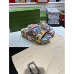 Gucci Unisex GG Animal Print Rubber Slide Sandal Beige Embossed Interlocking G Low Heel - immagine 2