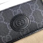 Gucci Unisex GG Card Case Interlocking G Black GG Supreme Canvas Black Leather - immagine 8