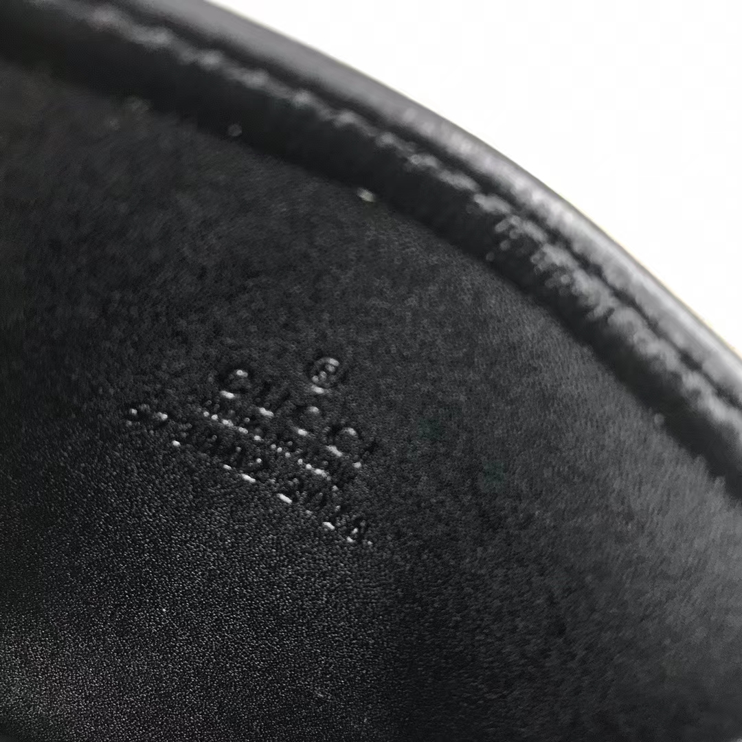 Gucci Unisex GG Card Case Interlocking G Black GG Supreme Canvas Black Leather (5)
