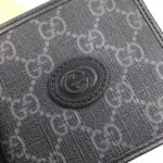 Gucci Unisex GG Coin Wallet Interlocking G Black GG Supreme Canvas Leather – Bild 5