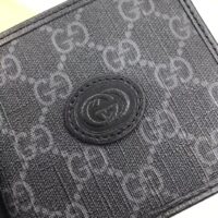 Gucci Unisex GG Coin Wallet Interlocking G Black GG Supreme Canvas Leather (10)