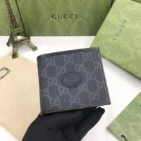 Gucci Unisex GG Coin Wallet Interlocking G Black GG Supreme Canvas Leather (10)