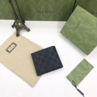 Gucci Unisex GG Coin Wallet Interlocking G Black GG Supreme Canvas Leather (10)