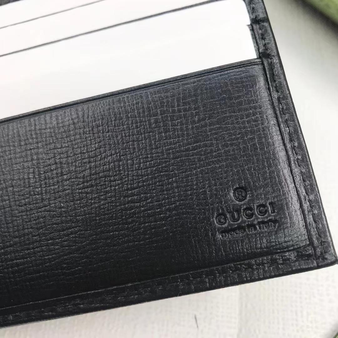 Gucci Unisex GG Coin Wallet Interlocking G Black GG Supreme Canvas Leather (6)
