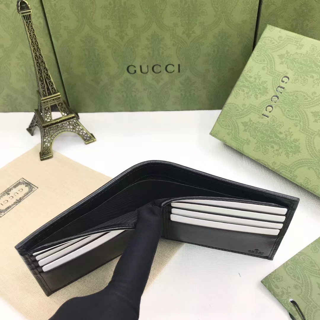 Gucci Unisex GG Coin Wallet Interlocking G Black GG Supreme Canvas Leather (9)