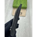 Gucci Unisex GG Gucci Signature Card Case Black Leather Metal Four Card Slots - Image 8