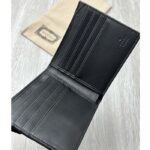 Gucci Unisex GG Gucci Signature Wallet Card Case Black Leather Metal Eight Card Slots - Imagen 8