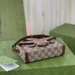 Gucci Unisex GG Horsebit 1955 Mini Bag Beige Ebony GG Supreme Canvas - Bild 6