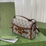 Gucci Unisex GG Horsebit 1955 Mini Bag Beige Ebony GG Supreme Canvas - Bild 5