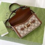Gucci Unisex GG Horsebit 1955 Mini Bag Beige Ebony GG Supreme Canvas - Bild 7