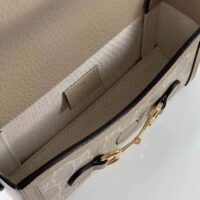 Gucci Unisex GG Horsebit 1955 Mini Bag Beige White GG Supreme Canvas (10)
