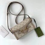 Gucci Unisex GG Horsebit 1955 Mini Bag Beige White GG Supreme Canvas - Image 3
